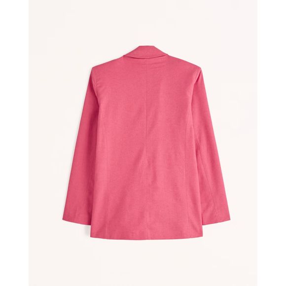 Abercrombie Hot Pink Linen Blend Boyfriend Blazer Size XS NWT - Picture 6 of 12
